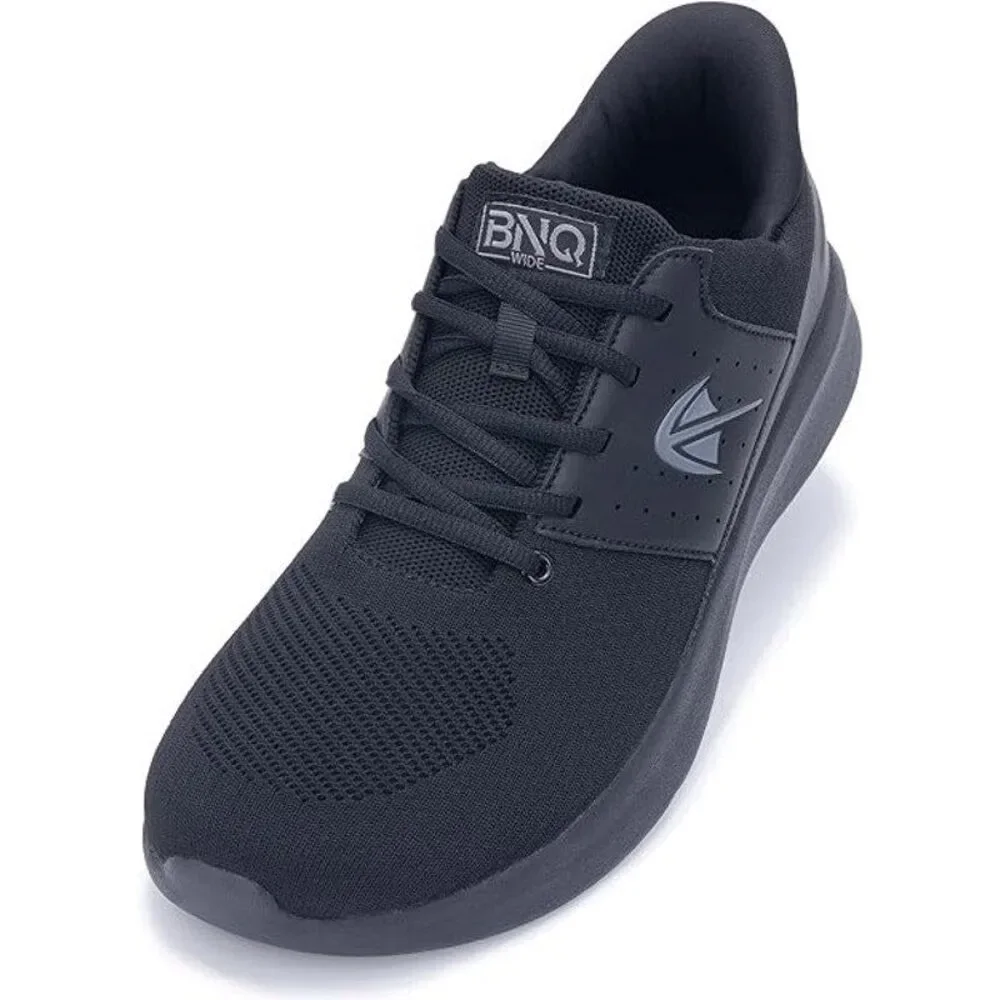 Broyon Mens Size 11 Black Breathable Mesh Lace Up Wide Toe Box Athletic Shoes